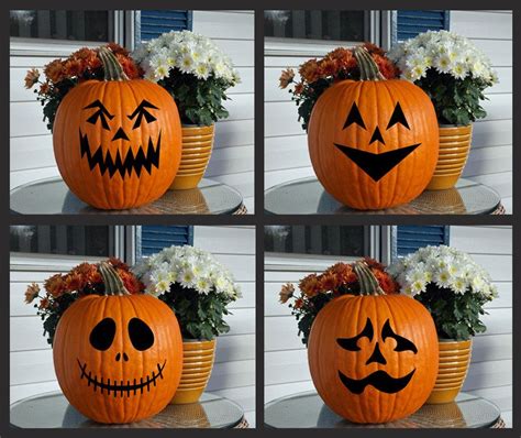 Vinyl Decal Jack-o-lantern Faces 1d - Etsy | Pumpkin halloween decorations, Jack o lantern faces ...