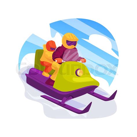 Snowmobile isolated cartoon vector illustration. | Stock vector | Colourbox