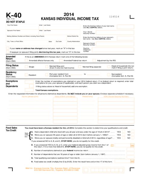 Individual Income Tax - Kansas Free Download