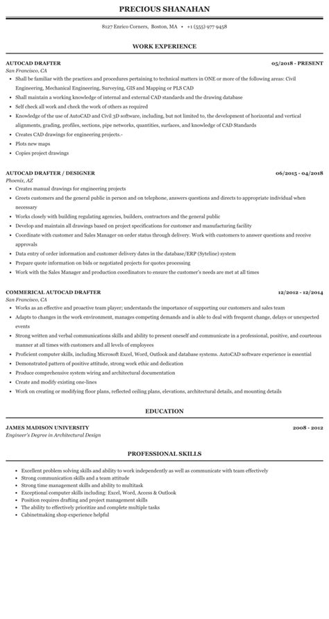 Cad Drafter Resume Sample - humanvsbeast