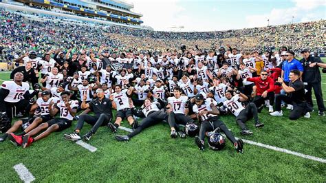 Northern Illinois football head coach tears up after massive Notre Dame ...