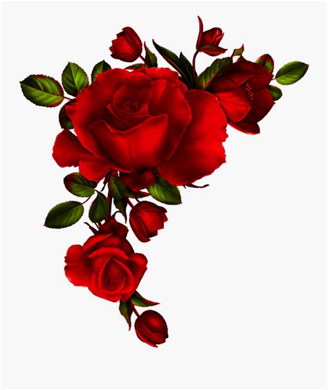 Red Rose Corner Border Clipart , Png Download - Watercolor Red Roses Png , Free Transparent ...