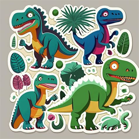 Premium AI Image | dinosaur stickers