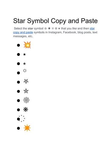 Star Text Symbol Copy and Paste by symbolcopy - Issuu