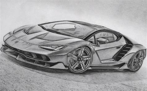 Car Drawing Pencil Lamborghini Centenario | Concept car sketch, Car ...