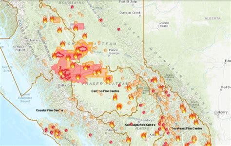 This interactive map shows the risk of wildfires across British Columbia