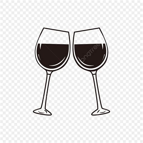 Red Wine Glasses Vector Hd PNG Images, Black Linear Red Wine Wine Glass ...