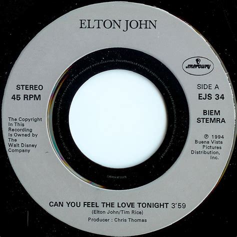 Elton John - Can You Feel The Love Tonight (1994, Vinyl) | Discogs