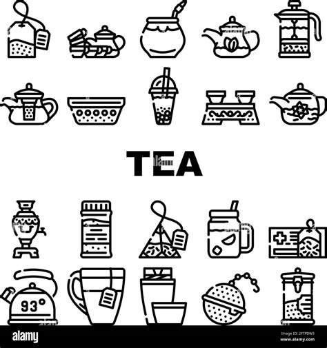 Tea Healthy Drink Collection Icons Set Vector Stock Vector Image & Art - Alamy