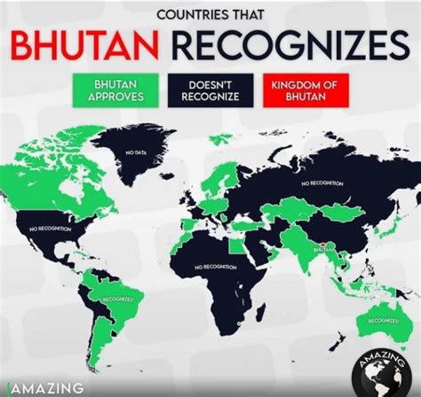 Countries that Bhutan recognizes : r/MapsWithoutNZ