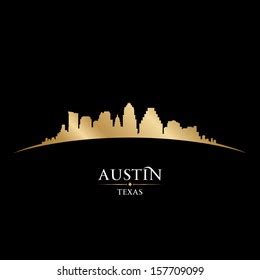 Austin Texas City Skyline Silhouette Vector Stock Vector (Royalty Free ...