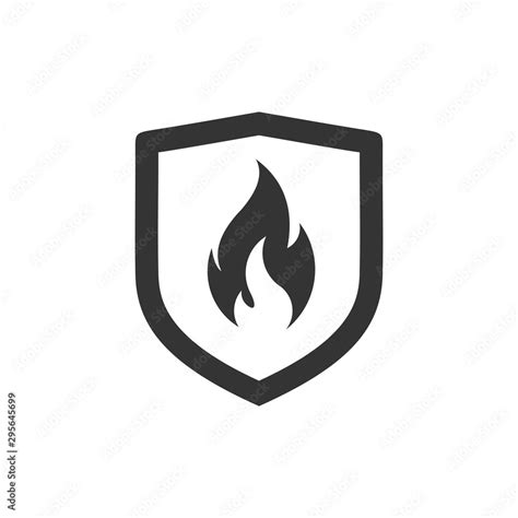 Shield with fire sign. Vector fire shield. Vector shield icon ...