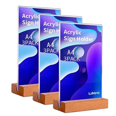 Buy Lzhiyxy Acrylic Sign Holder A4 Display Stand Acrylic Sign Holder ...