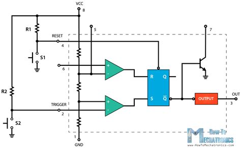 555 Timer IC - Working Principle, Block Diagram, Circuit Schematics