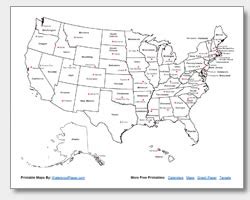 Printable United States Maps | Outline and Capitals