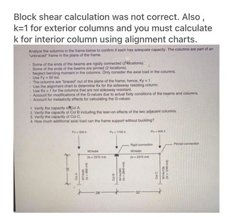 Solved Block shear calculation was not correct. Also, k=1 | Chegg.com