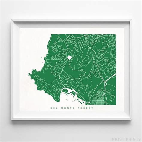 Del Monte Forest, California Street Map Horizontal Print | Map wall art, Wall art prints, Map print