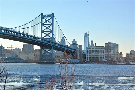 Scene from Cooper's Point Waterfront Park in Camden, NJ. | Philadelphia skyline, Waterfront, Bay ...