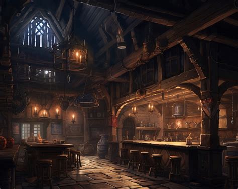 The Wyvern's Whisper Fantasy Tavern, Interior Dnd, Rpg, Empty, Print - Etsy