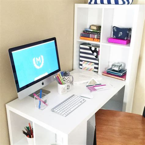 Preppy desk with cubbies (With images) | Desk organization, Diy office, Girl desk