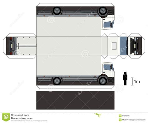 Photo about Paper model of a delivery truck. Illustration of road, transportation, cargo ...