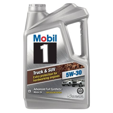 Mobil 1 Truck & SUV Full Synthetic Motor Oil 5W-30, 5 Quart - Walmart ...