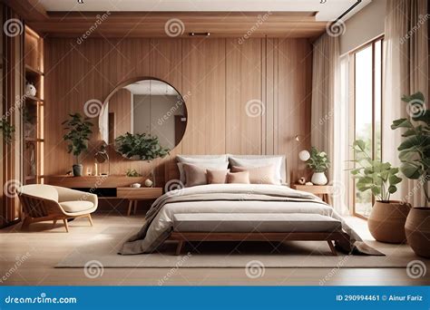 Modern American Style Bedroom Interior Design and Decoration. Stock ...