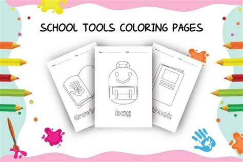 School Tools Coloring Pages for Kids-2 Graphic by eyeizz.studio ...