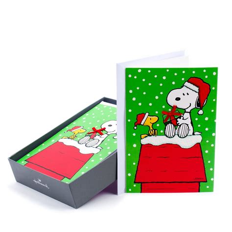 Hallmark Peanuts Christmas Boxed Cards, Snoopy (16 Cards and 17 ...