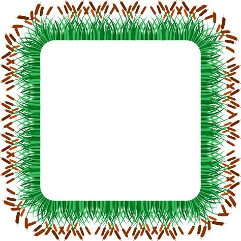 Cat Tails And Grass Frame 2 - Openclipart