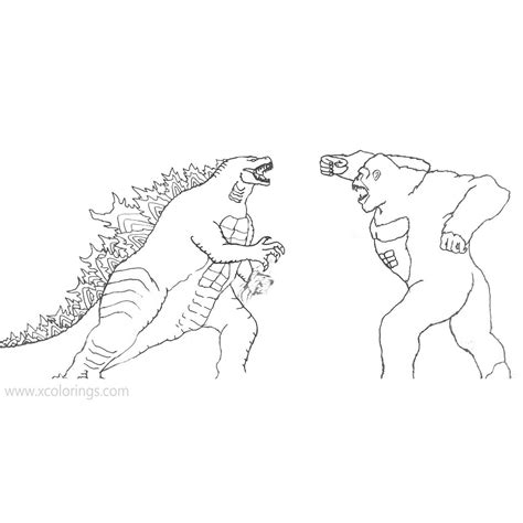 Godzilla Vs King Kong Coloring Pages - TheresatuParsons