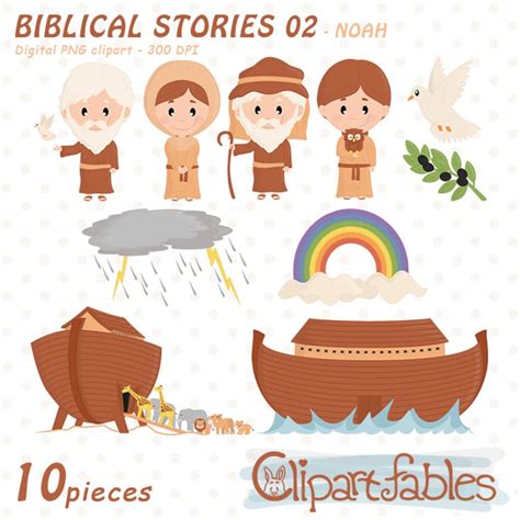 Cute Noah's Ark Clipart, Noah and the Flood, Cute Animals, Biblical ...