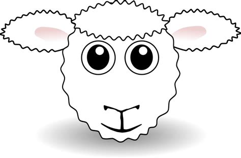 Funny Sheep Face White Cartoon - Openclipart