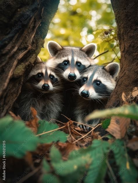 Raccoon in its Natural Habitat, Wildlife Photography, Generative AI Stock Photo | Adobe Stock