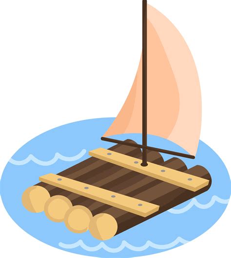 Raft in the water, illustration, vector on white background 13484950 Vector Art at Vecteezy