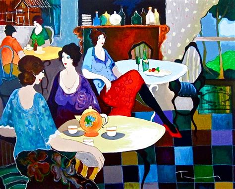 Afternoon Tea Serigraph 22x28 by Itzchak Tarkay