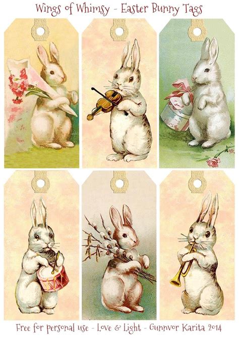 Vintage Easter Bunny Tags – free printables | Cartões vintage, Ideias ...