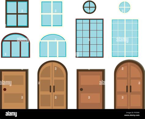 Different styles of windows and doors illustration Stock Vector Image ...