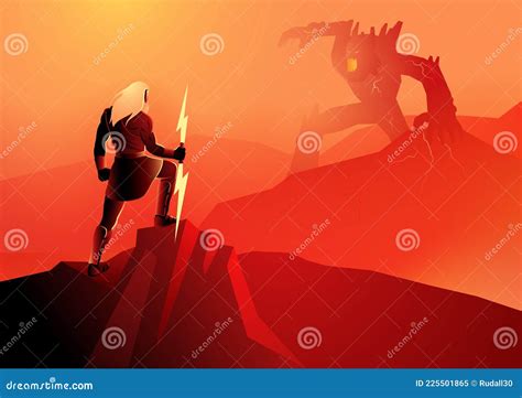 Zeus Versus Cronus stock vector. Illustration of fantasy - 225501865