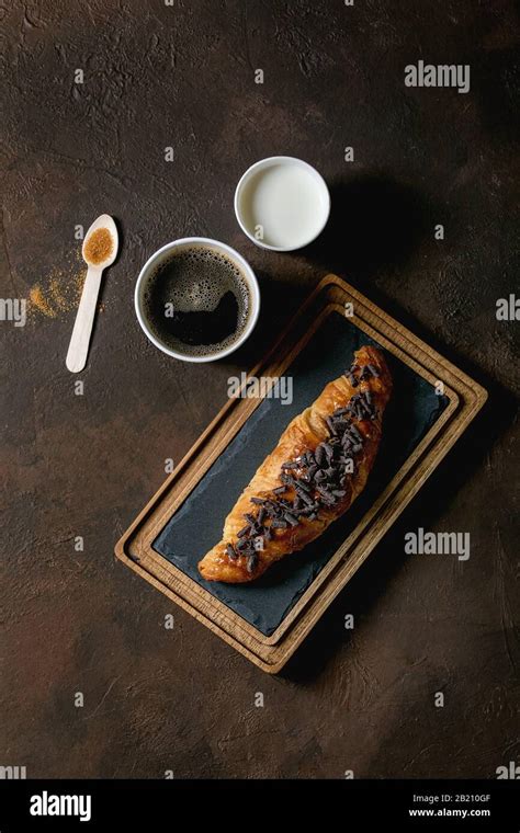 Puff pastry chocolate croissant Stock Photo - Alamy