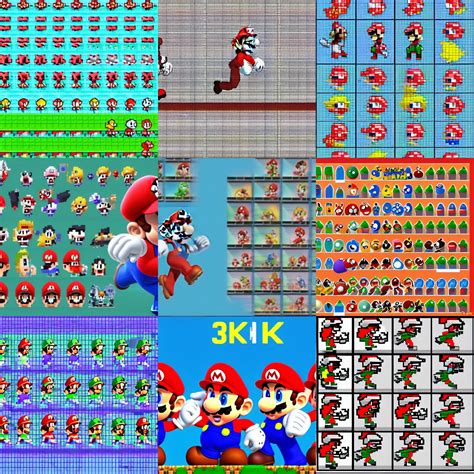 10 frame sprite sheet animation of Mario running, 4k, | Stable Diffusion