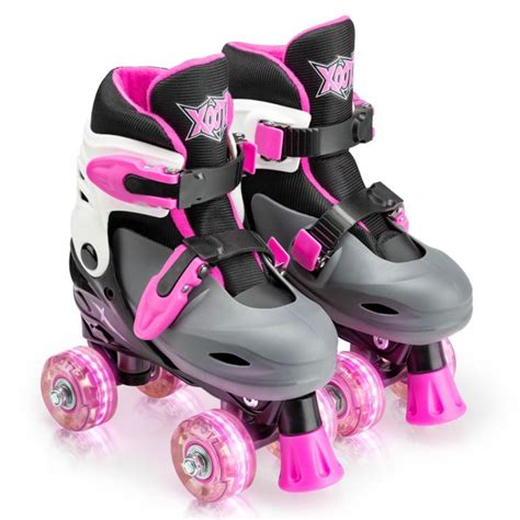 Kids LED Quad Roller Skates | Pink | Xootz