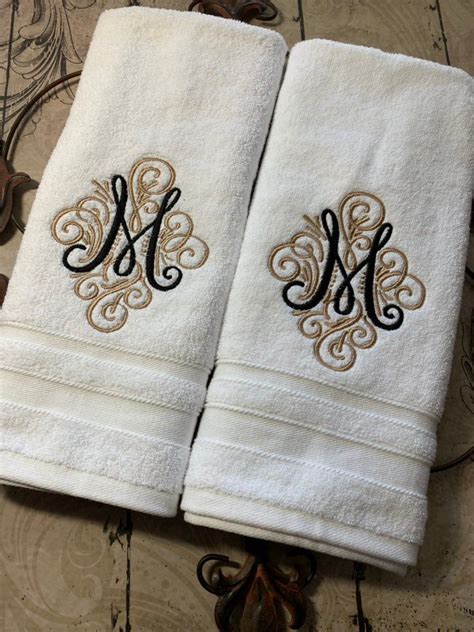 "MONOGRAM LUXURY IVORY BATH TOWELS Spruce up your bathroom with ...