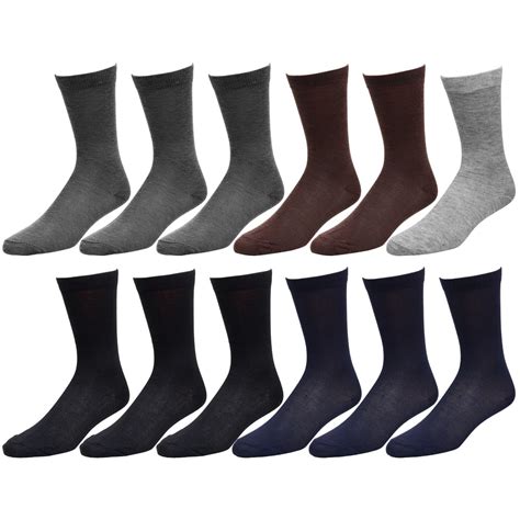 Falari - 12-Pack Solid Assorted Color Men Dress Socks Size 10-13 - Walmart.com - Walmart.com