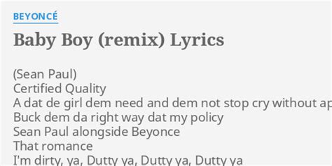 "BABY BOY (REMIX)" LYRICS by BEYONCÉ: Certified Quality A dat...