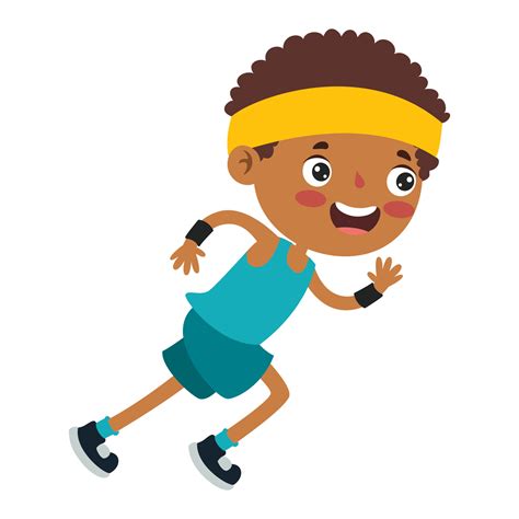 Cartoon Illustration OF A Little Kid Running 10721694 Vector Art at ...