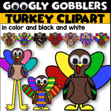 Googly Gobblers Turkey Clipart | Made By Teachers