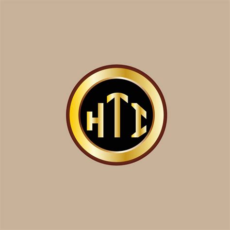 creative HTI letter logo design with golden circle 10965316 Vector Art ...