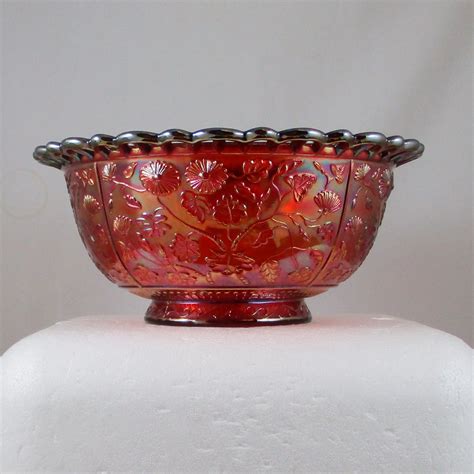 Imperial RED Carnival Glass Black-eyed Susan Round Bowl – Carnival Glass