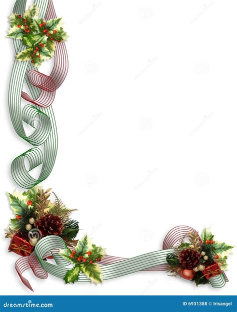 Christmas Border Ribbons And Holly Royalty Free Stock Photos - Image ...